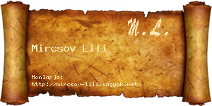 Mircsov Lili névjegykártya
