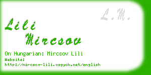 lili mircsov business card